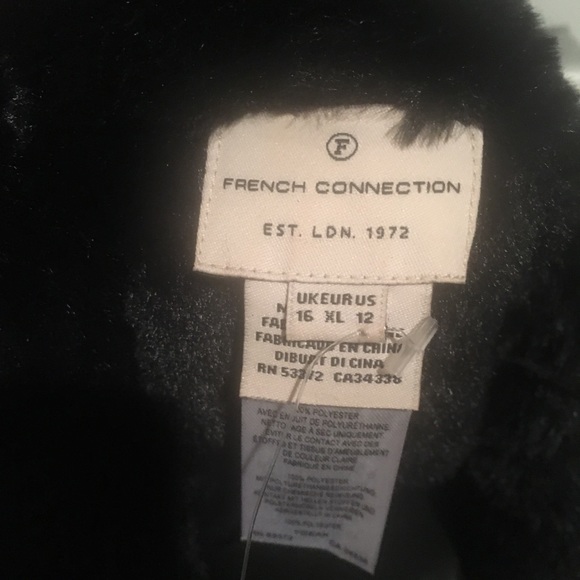 French Connection Black Winter Cozy Faux Fur Vest💙 - Picture 7 of 8